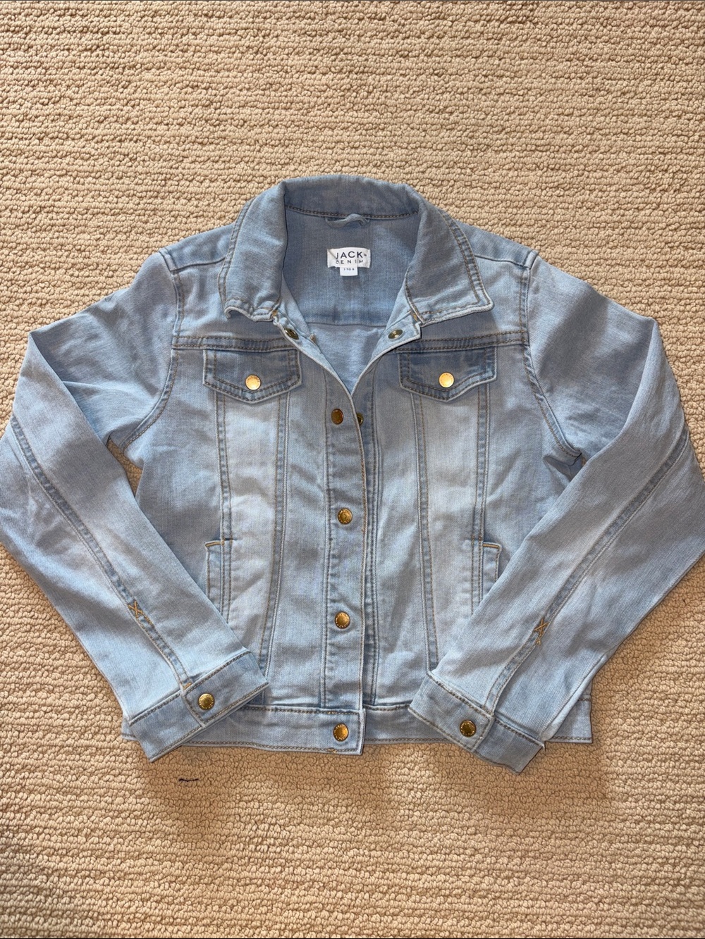 Janie & Jack Light Blue Denim Jean Jacket size 7 8 very good
